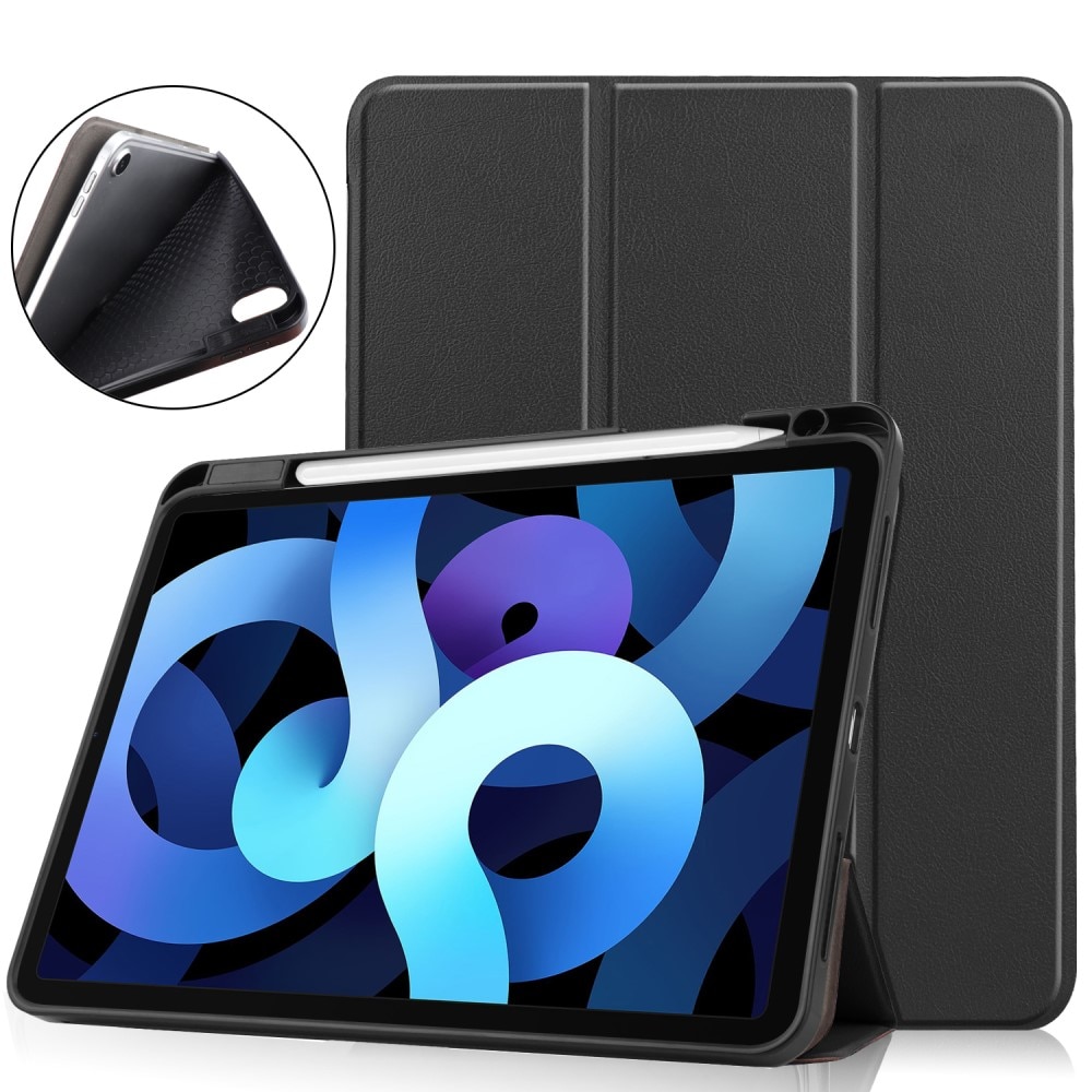 Apple iPad Air 10.9 5th Gen (2022) Tri-Fold Case Schutzhülle mit Touchpen-Halter Schwarz