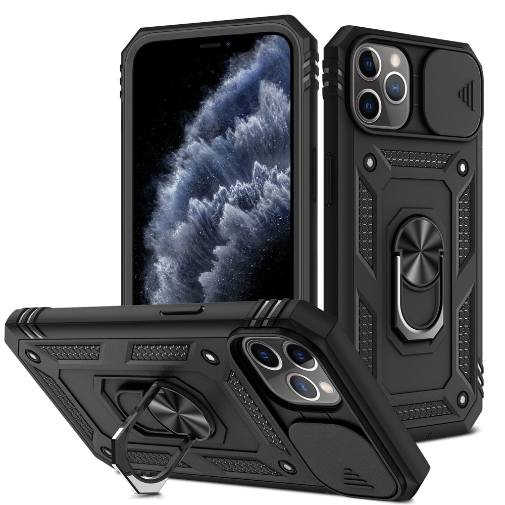 iPhone 11 Pro Hybrid-Hülle Ring + Kameraschutz Schwarz