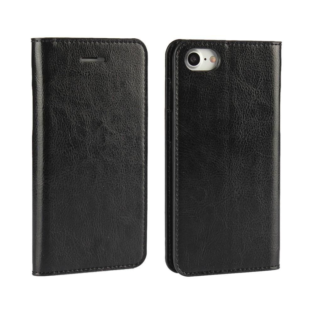 iPhone SE 2020 Handytasche aus Echtem Leder Schwarz