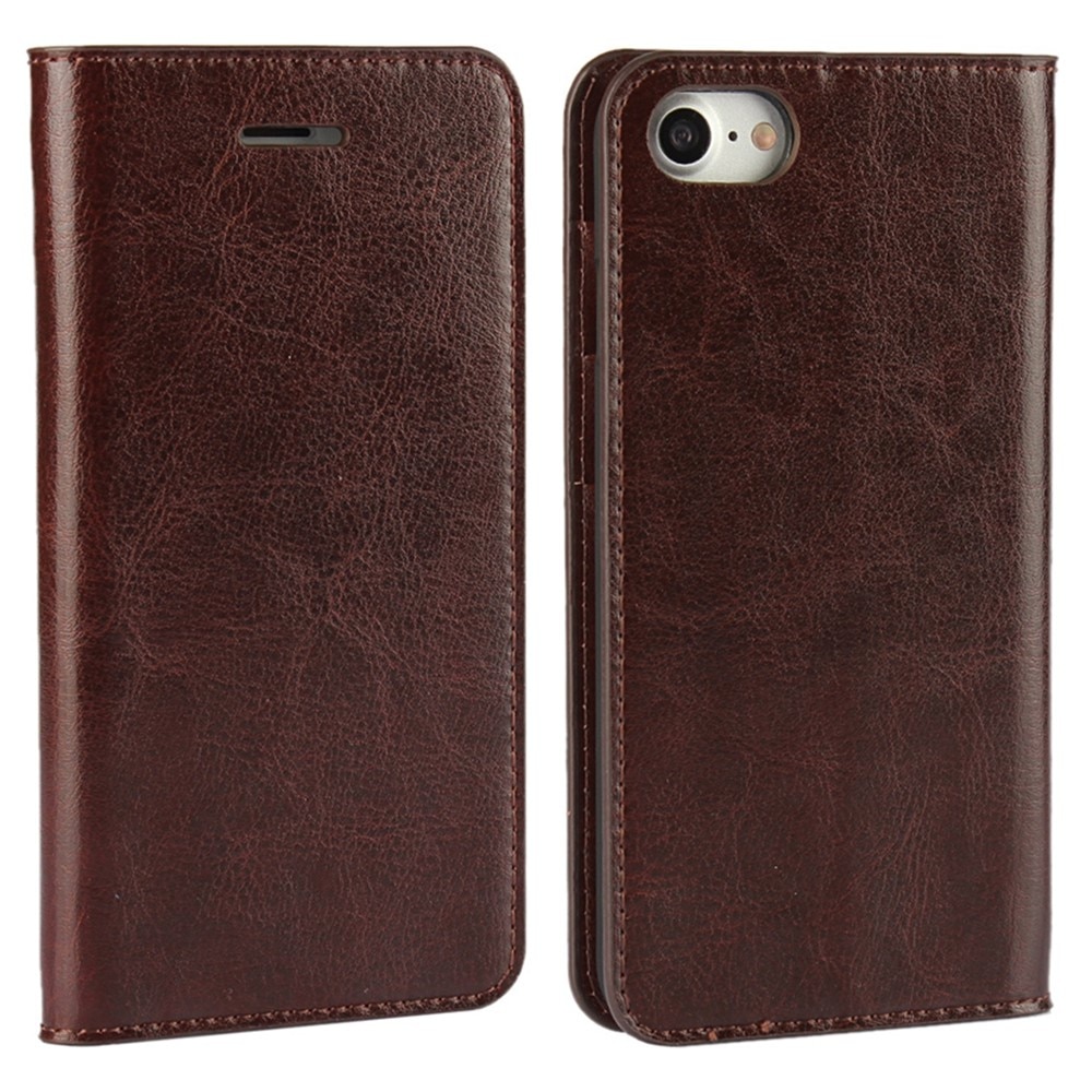 iPhone SE 2020 Handytasche aus Echtem Leder Dunkelbraun
