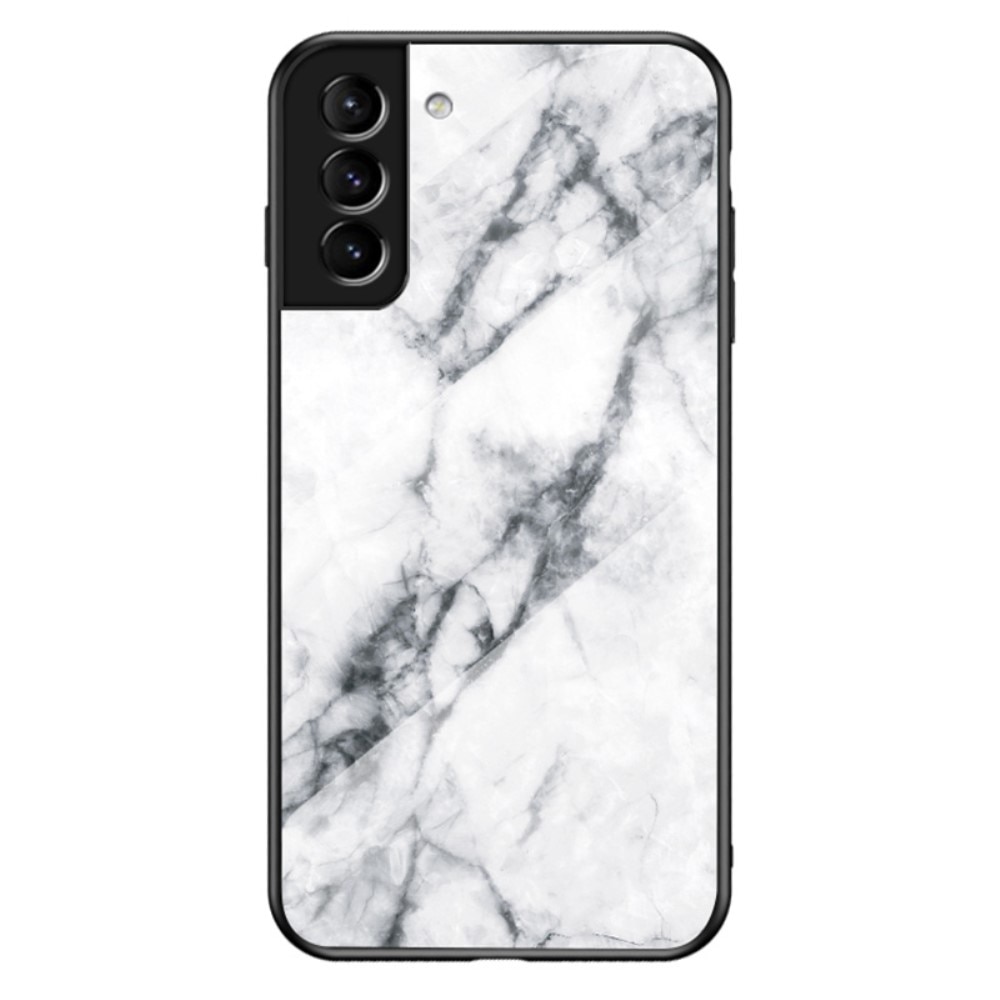 Samsung Galaxy S22 Ultra Hülle aus gehärtetem Glas White Marble
