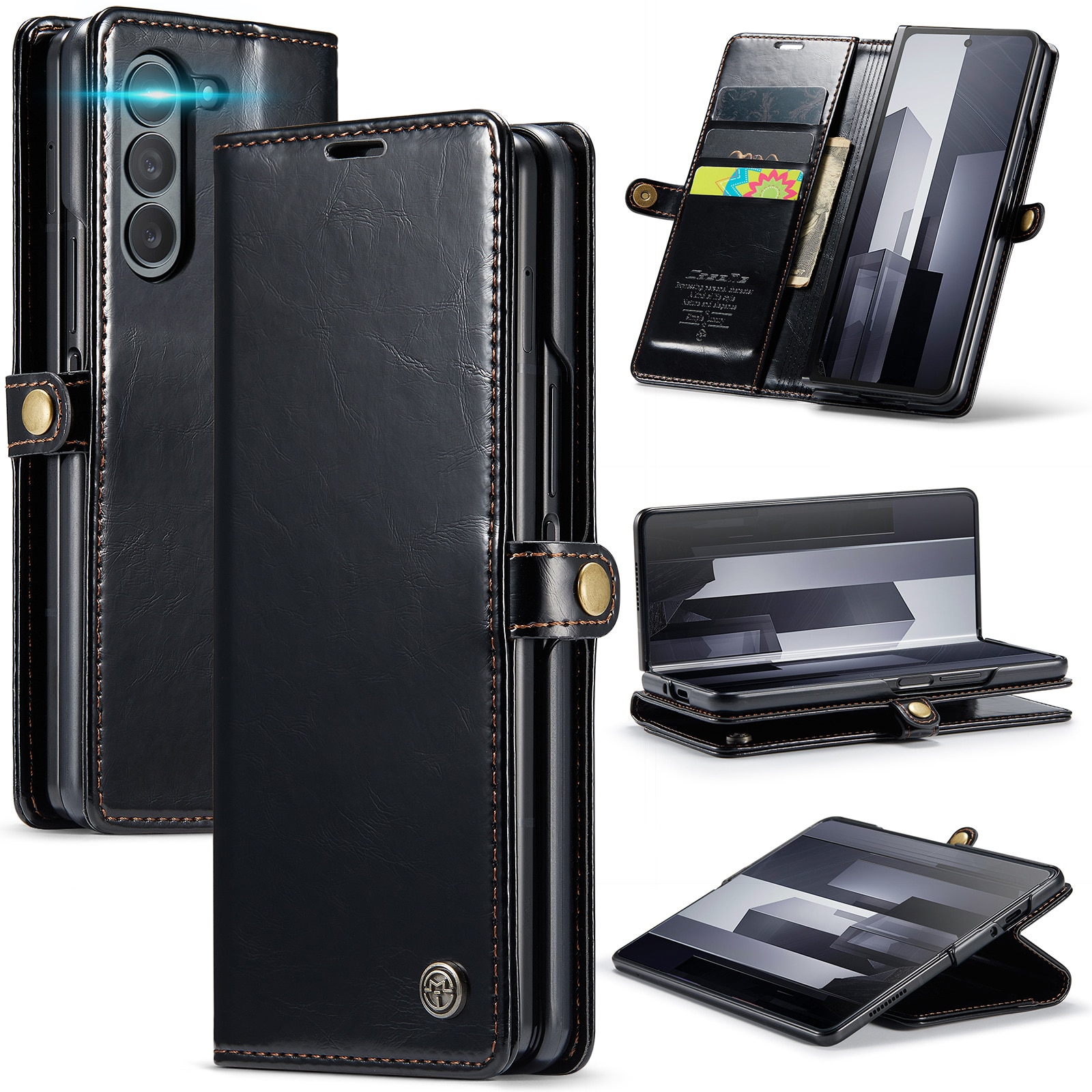 Lederhülle Samsung Galaxy Z Fold 6 schwarz