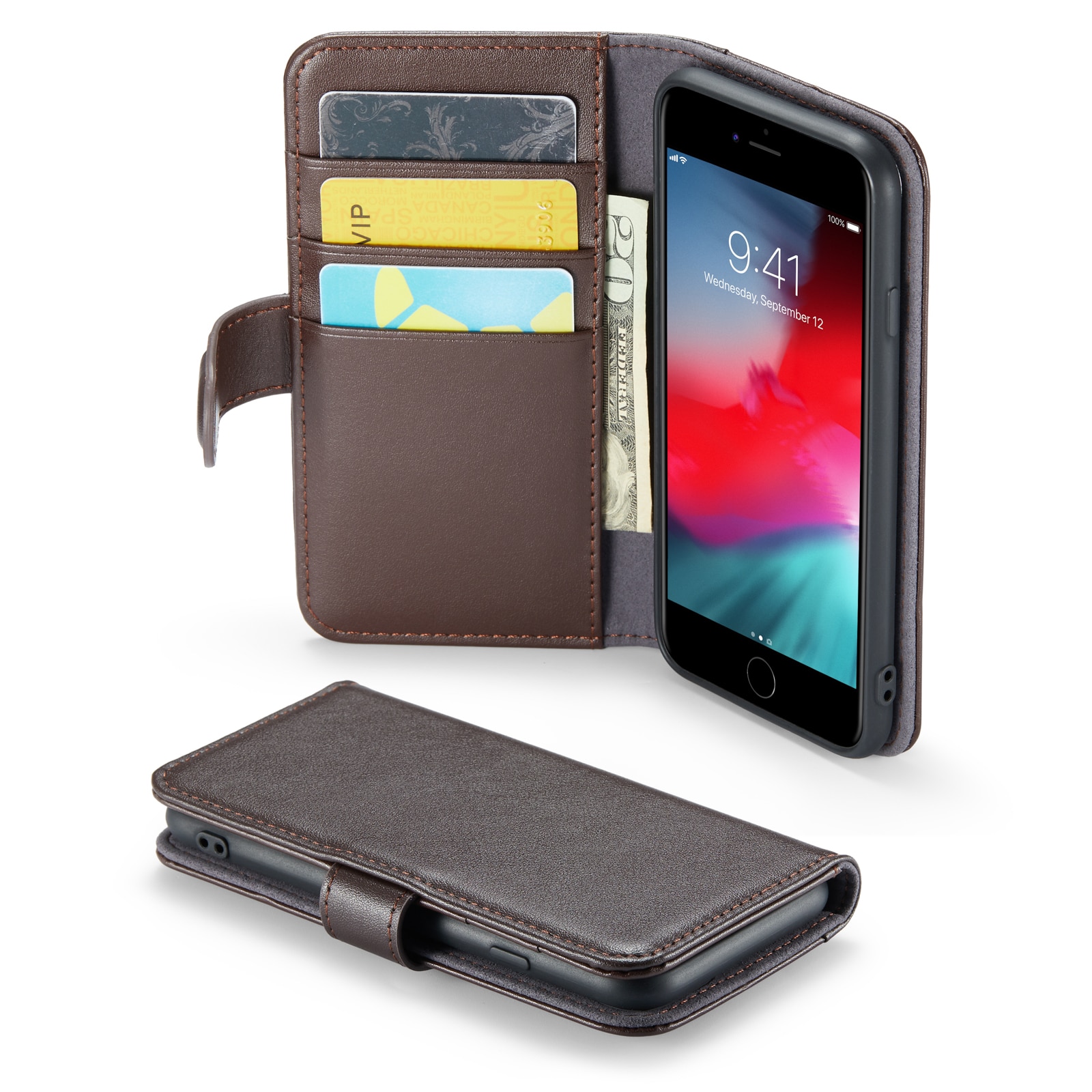 iPhone SE 2020 Echtlederhülle Braun