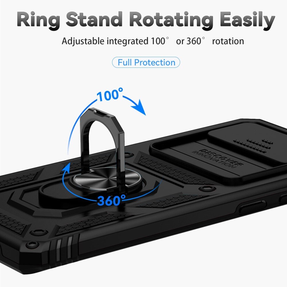Samsung Galaxy S10 Plus Hybrid-Hülle Ring + Kameraschutz Schwarz