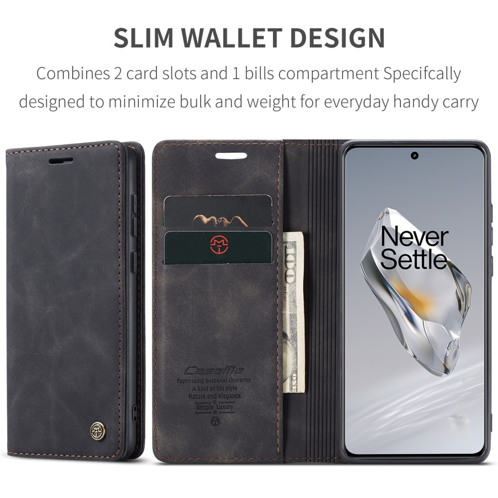 Slim Portemonnaie-Hülle  OnePlus 12 Schwarz