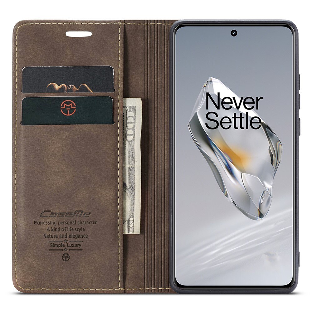 Slim Portemonnaie-Hülle  OnePlus 12 Braun