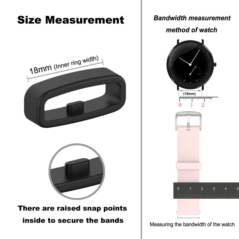 Armbandhalter Silikon Universal 18mm, schwarz
