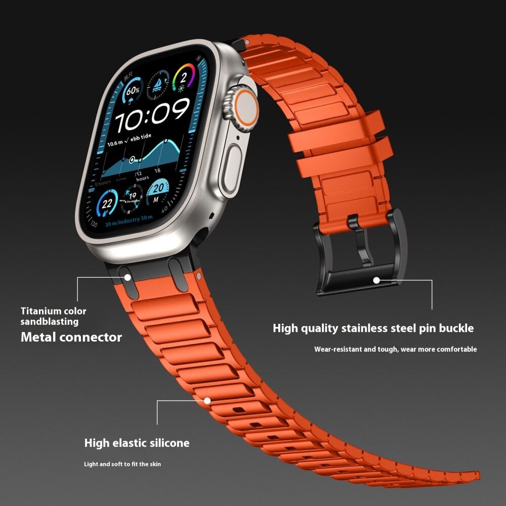 Apple Watch Ultra 49mm 1st Gen Tough Silicone Strap, Schwarz