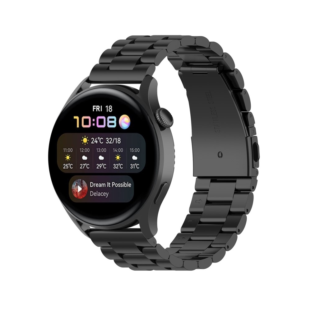 Huawei Watch 3/Watch 3 Pro Armband aus Stahl Schwarz