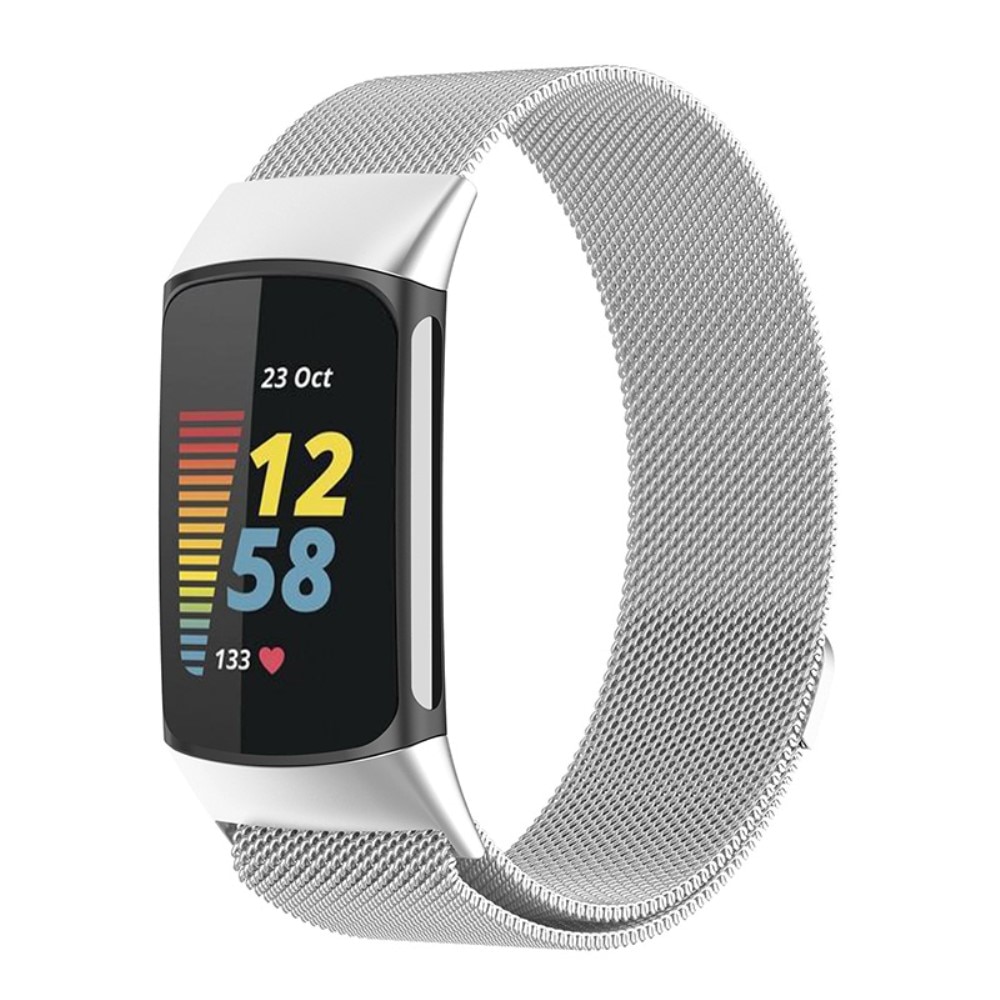 Fitbit Charge 6 Milanaise-Armband Silber