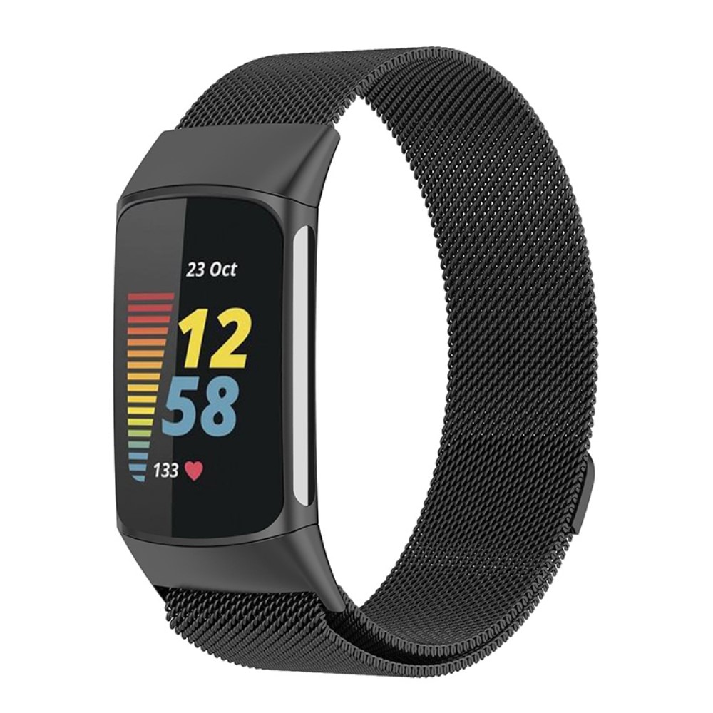 Fitbit Charge 6 Milanaise-Armband Schwarz