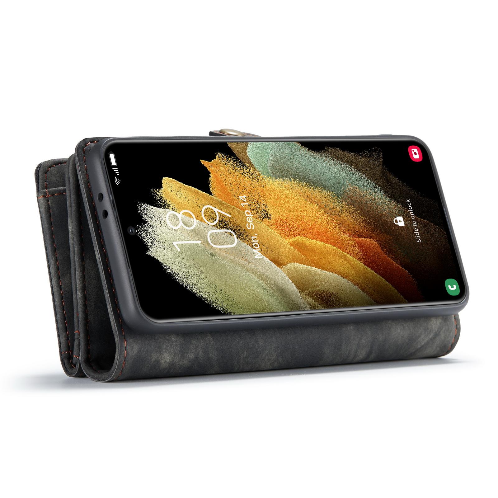 Multi-slot Portemonnaie-Hülle Samsung Galaxy S21 Grau