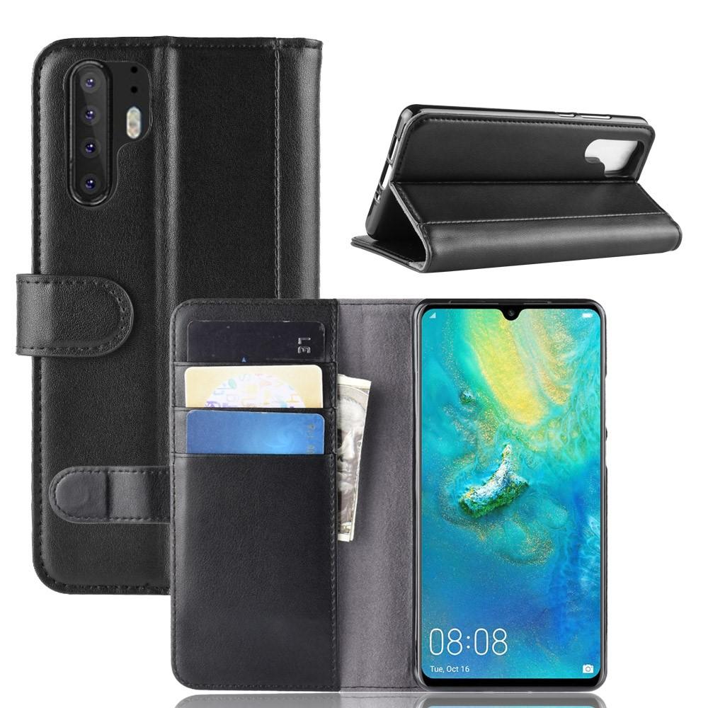 Huawei P30 Pro Echtlederhülle Schwarz